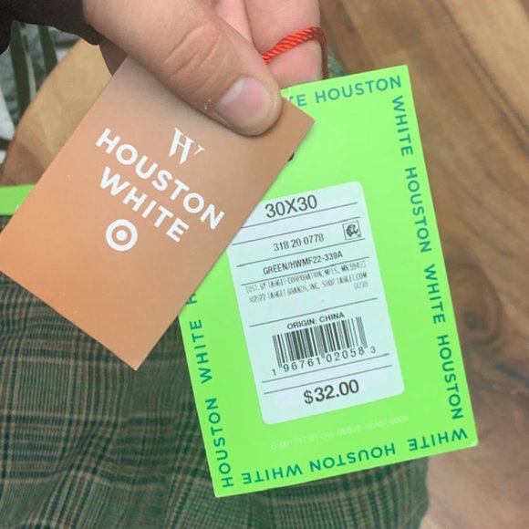 NWT Green Plaid Adult Tailored Suit Pants 30x30 - Houston White - Picture 10 of 12